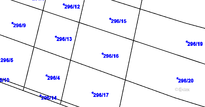 Parcela st. 296/16 v KÚ Žerůtky u Znojma, Katastrální mapa
