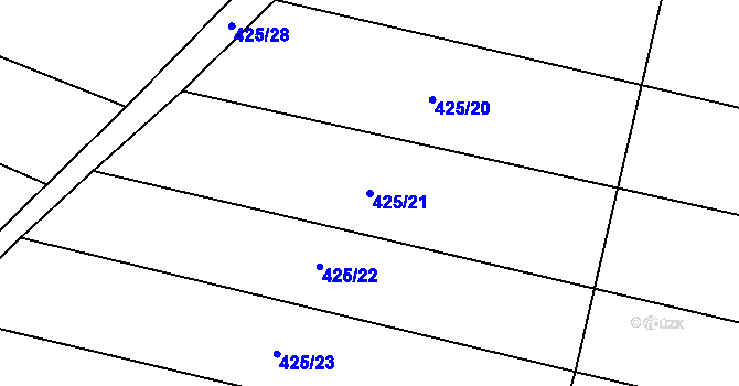 Parcela st. 425/21 v KÚ Žerůtky u Znojma, Katastrální mapa