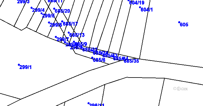 Parcela st. 685/33 v KÚ Žerůtky u Znojma, Katastrální mapa