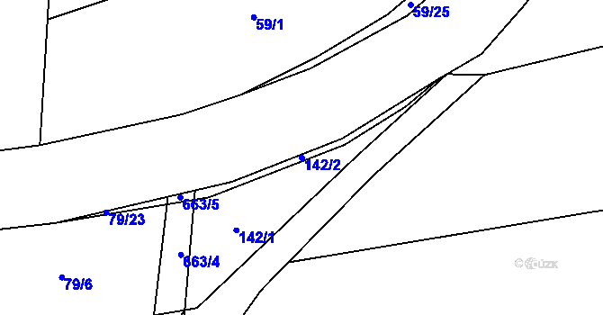 Parcela st. 142/2 v KÚ Žerůtky u Znojma, Katastrální mapa