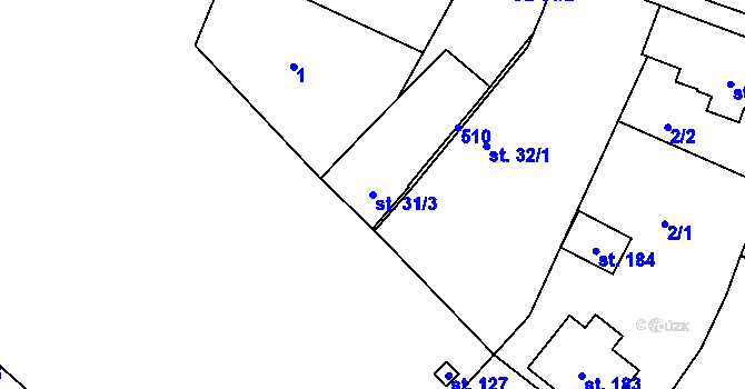 Parcela st. 31/3 v KÚ Žešov, Katastrální mapa