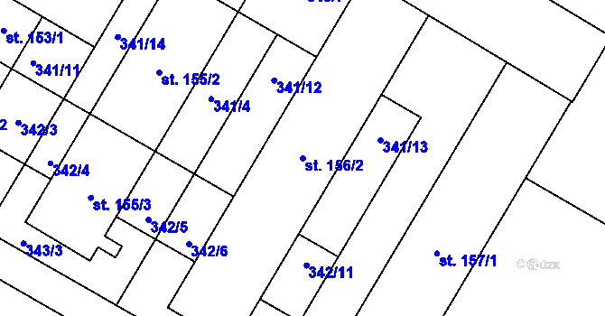 Parcela st. 156/2 v KÚ Žešov, Katastrální mapa