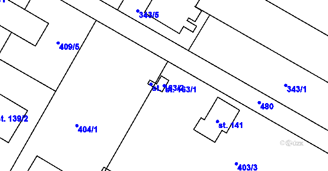 Parcela st. 163/1 v KÚ Žešov, Katastrální mapa