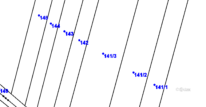 Parcela st. 141/3 v KÚ Žešov, Katastrální mapa