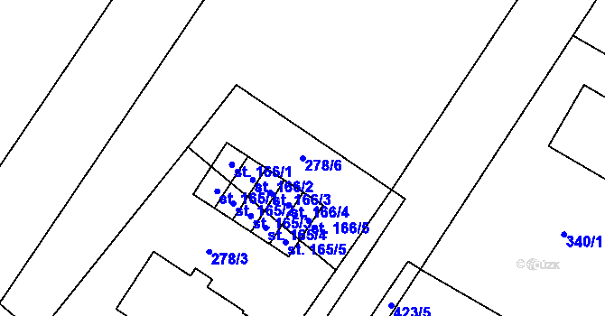 Parcela st. 278/6 v KÚ Žešov, Katastrální mapa