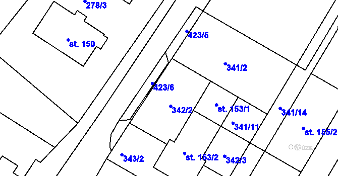 Parcela st. 341/10 v KÚ Žešov, Katastrální mapa