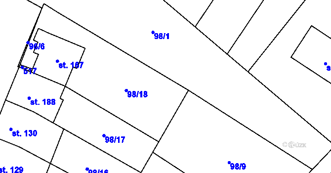 Parcela st. 98/22 v KÚ Žešov, Katastrální mapa