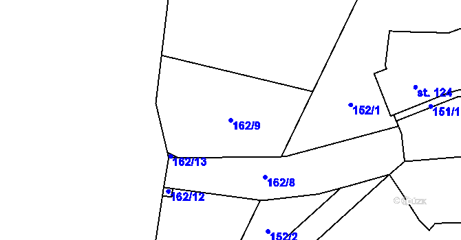 Parcela st. 162/9 v KÚ Žešov, Katastrální mapa