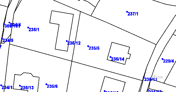 Parcela st. 235/5 v KÚ Žežice, Katastrální mapa
