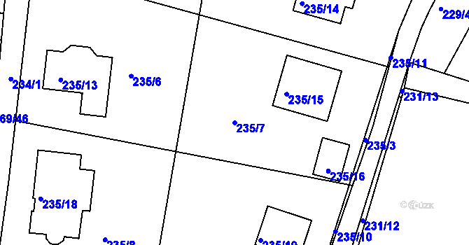 Parcela st. 235/7 v KÚ Žežice, Katastrální mapa