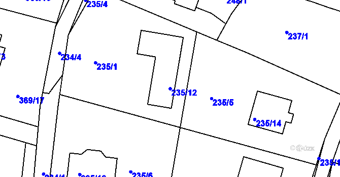Parcela st. 235/12 v KÚ Žežice, Katastrální mapa