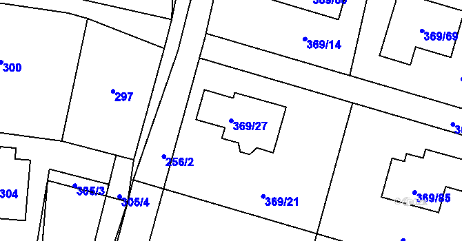 Parcela st. 369/27 v KÚ Žežice, Katastrální mapa