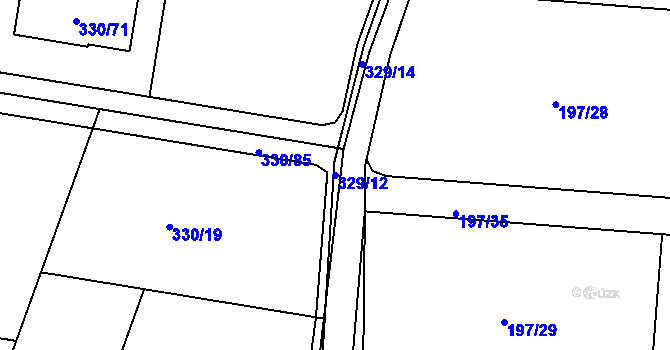 Parcela st. 329/12 v KÚ Žežice, Katastrální mapa