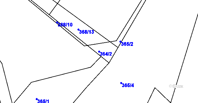 Parcela st. 364/2 v KÚ Žežice, Katastrální mapa