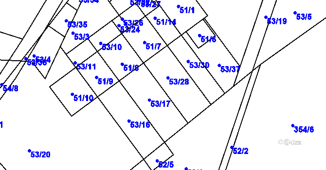 Parcela st. 53/23 v KÚ Žežice, Katastrální mapa