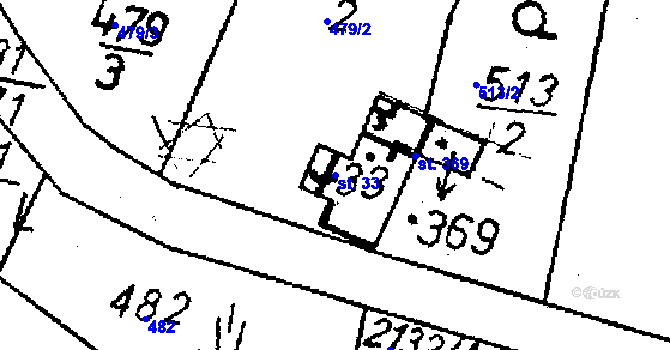 Parcela st. 33 v KÚ Žibřidice, Katastrální mapa