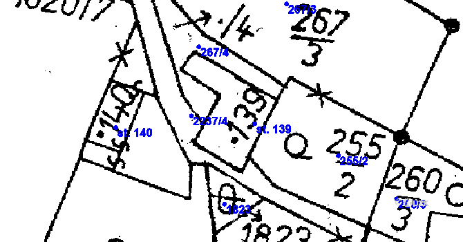 Parcela st. 139 v KÚ Žibřidice, Katastrální mapa