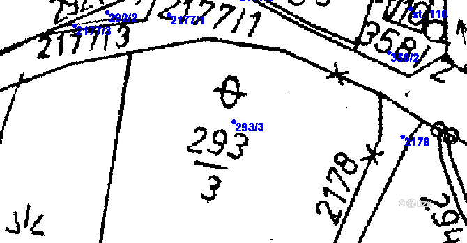 Parcela st. 293/3 v KÚ Žibřidice, Katastrální mapa