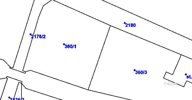 Parcela st. 360/6 v KÚ Žibřidice, Katastrální mapa