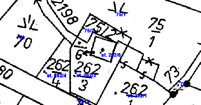 Parcela st. 262/6 v KÚ Žibřidice, Katastrální mapa