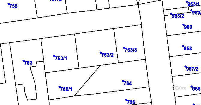 Parcela st. 763/2 v KÚ Židlochovice, Katastrální mapa