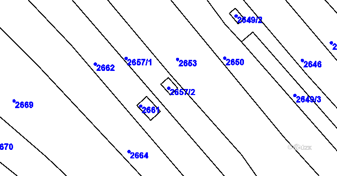 Parcela st. 2657/2 v KÚ Židlochovice, Katastrální mapa