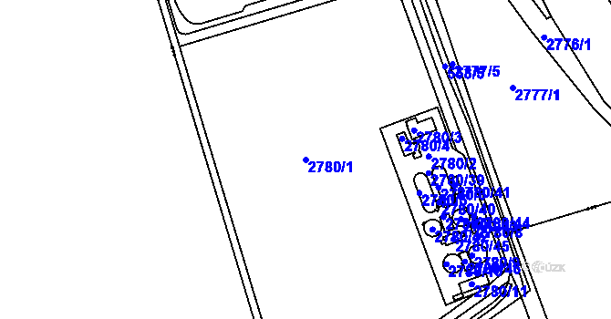 Parcela st. 2780/1 v KÚ Židlochovice, Katastrální mapa