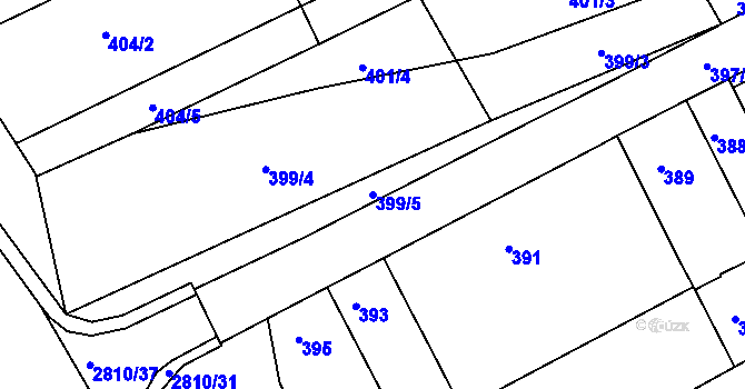Parcela st. 399/5 v KÚ Židlochovice, Katastrální mapa