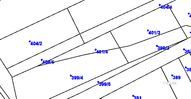 Parcela st. 401/4 v KÚ Židlochovice, Katastrální mapa