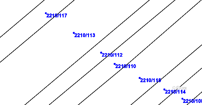 Parcela st. 2210/112 v KÚ Židlochovice, Katastrální mapa