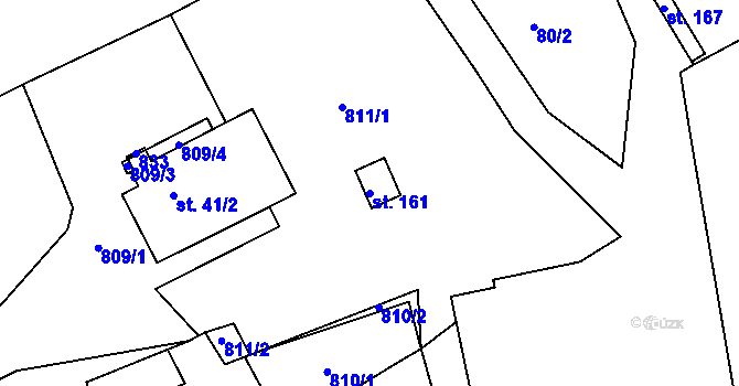 Parcela st. 161 v KÚ Židněves, Katastrální mapa
