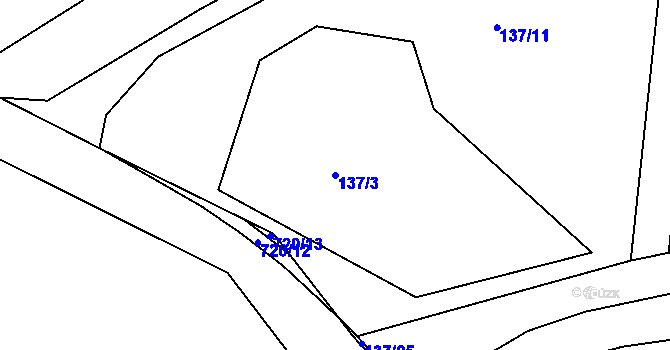 Parcela st. 137/3 v KÚ Židněves, Katastrální mapa