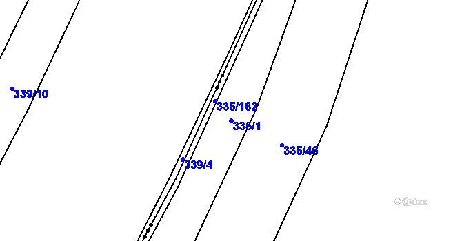 Parcela st. 335/1 v KÚ Židněves, Katastrální mapa