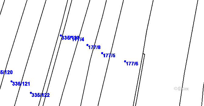 Parcela st. 177/5 v KÚ Židněves, Katastrální mapa