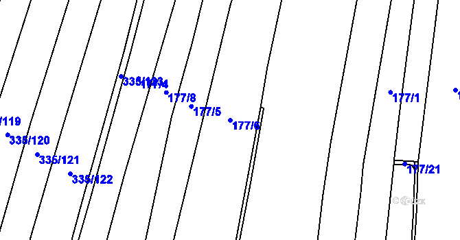 Parcela st. 177/6 v KÚ Židněves, Katastrální mapa