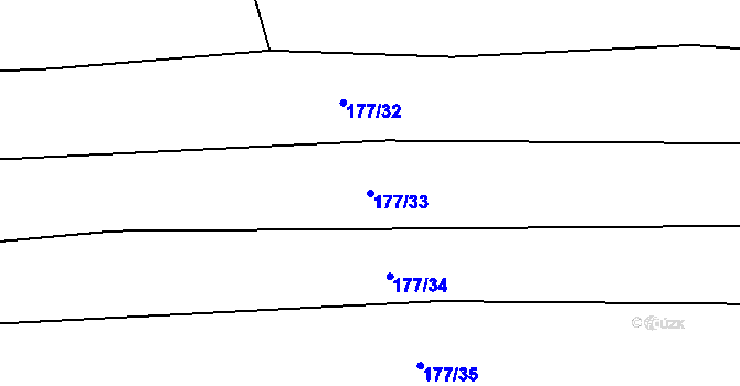 Parcela st. 177/33 v KÚ Židněves, Katastrální mapa