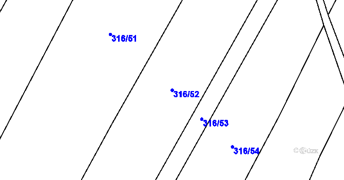 Parcela st. 316/52 v KÚ Židněves, Katastrální mapa