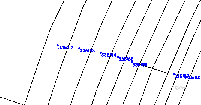 Parcela st. 335/64 v KÚ Židněves, Katastrální mapa