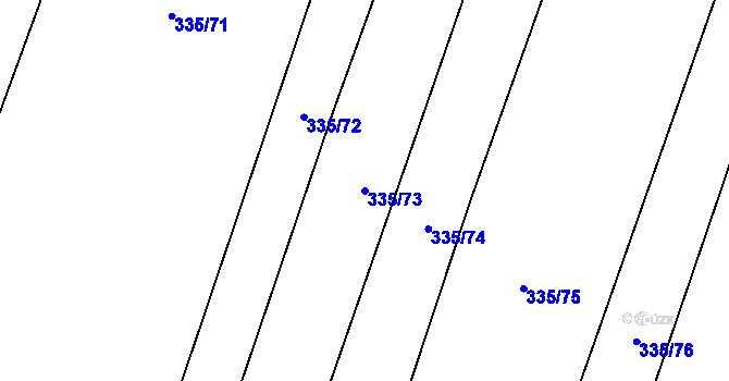 Parcela st. 335/73 v KÚ Židněves, Katastrální mapa