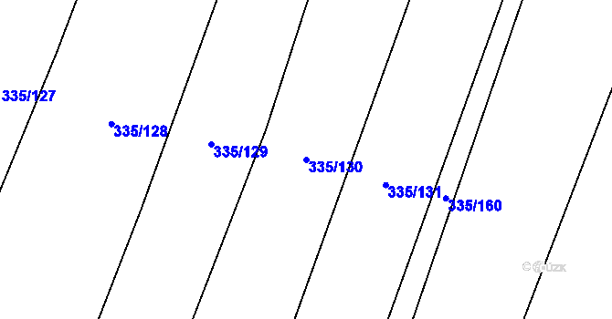 Parcela st. 335/130 v KÚ Židněves, Katastrální mapa