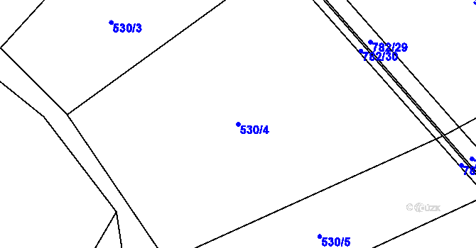 Parcela st. 530/4 v KÚ Židněves, Katastrální mapa