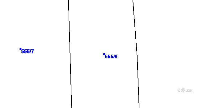 Parcela st. 555/8 v KÚ Židněves, Katastrální mapa