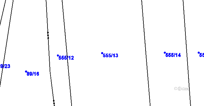 Parcela st. 555/13 v KÚ Židněves, Katastrální mapa