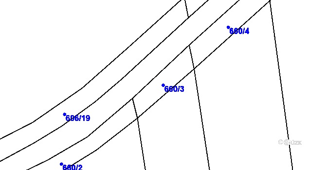 Parcela st. 660/3 v KÚ Židněves, Katastrální mapa