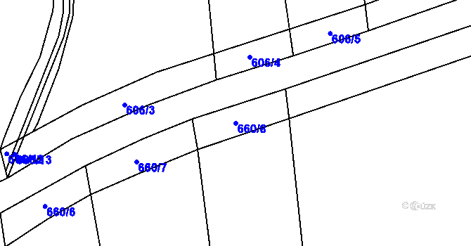 Parcela st. 660/8 v KÚ Židněves, Katastrální mapa