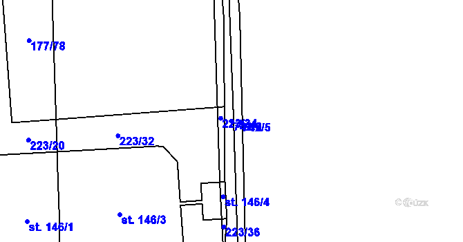 Parcela st. 742/6 v KÚ Židněves, Katastrální mapa