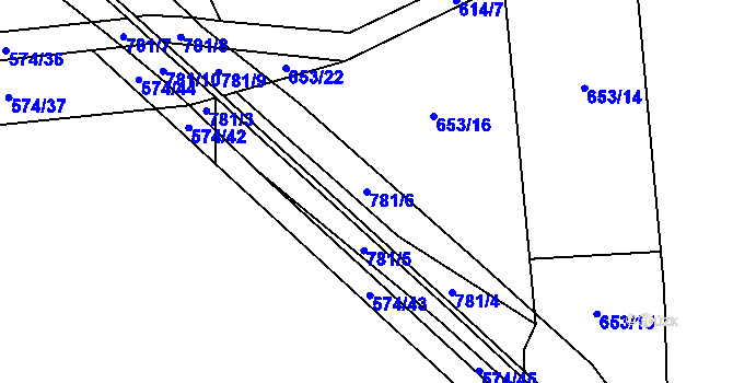 Parcela st. 781/6 v KÚ Židněves, Katastrální mapa