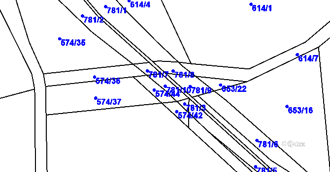 Parcela st. 781/10 v KÚ Židněves, Katastrální mapa
