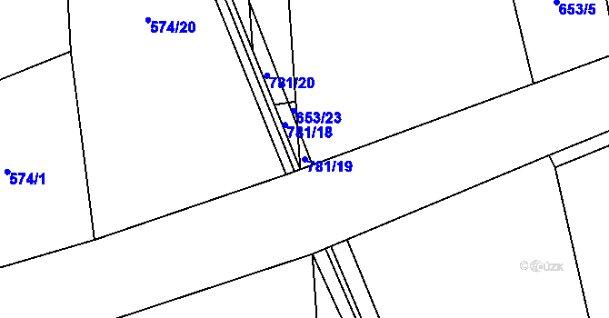 Parcela st. 781/19 v KÚ Židněves, Katastrální mapa