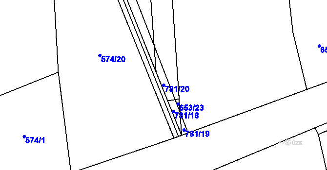 Parcela st. 781/20 v KÚ Židněves, Katastrální mapa